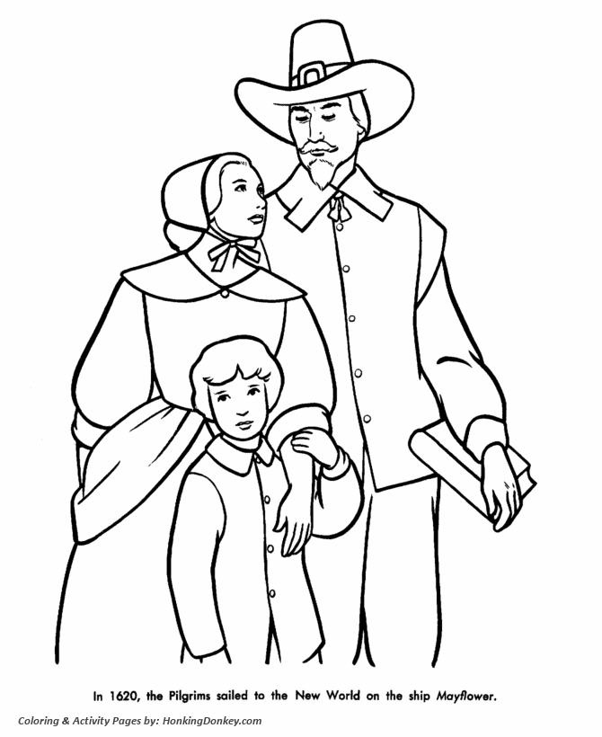 Thanksgiving Coloring Pages - Pilgrim Freedom Thanksgiving