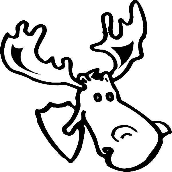 Funny Moose Head Picture Coloring Page: Funny Moose Head Picture ...