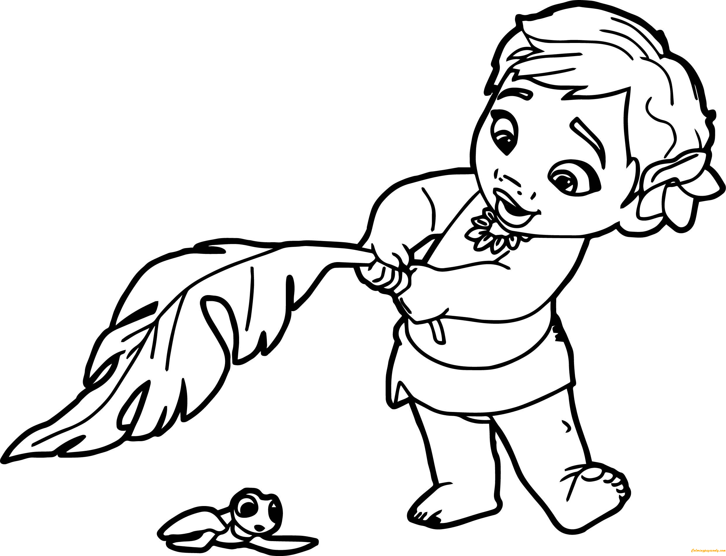Baby Moana Coloring Page - Free Coloring Pages Online
