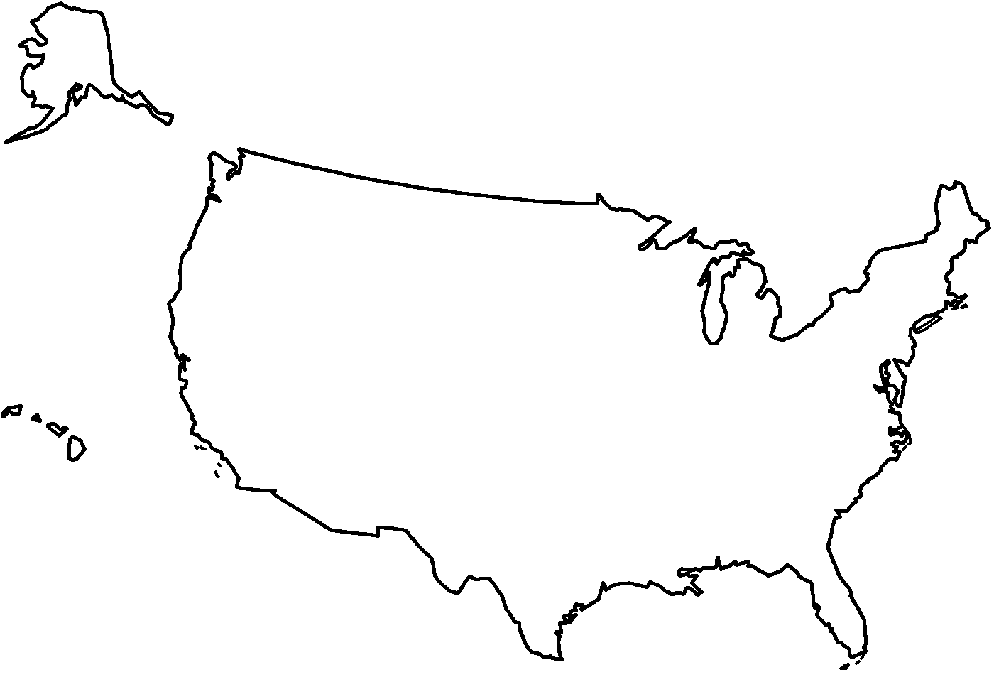Best Photos of Printable Outline Of USA - Blank Outline Map United ...
