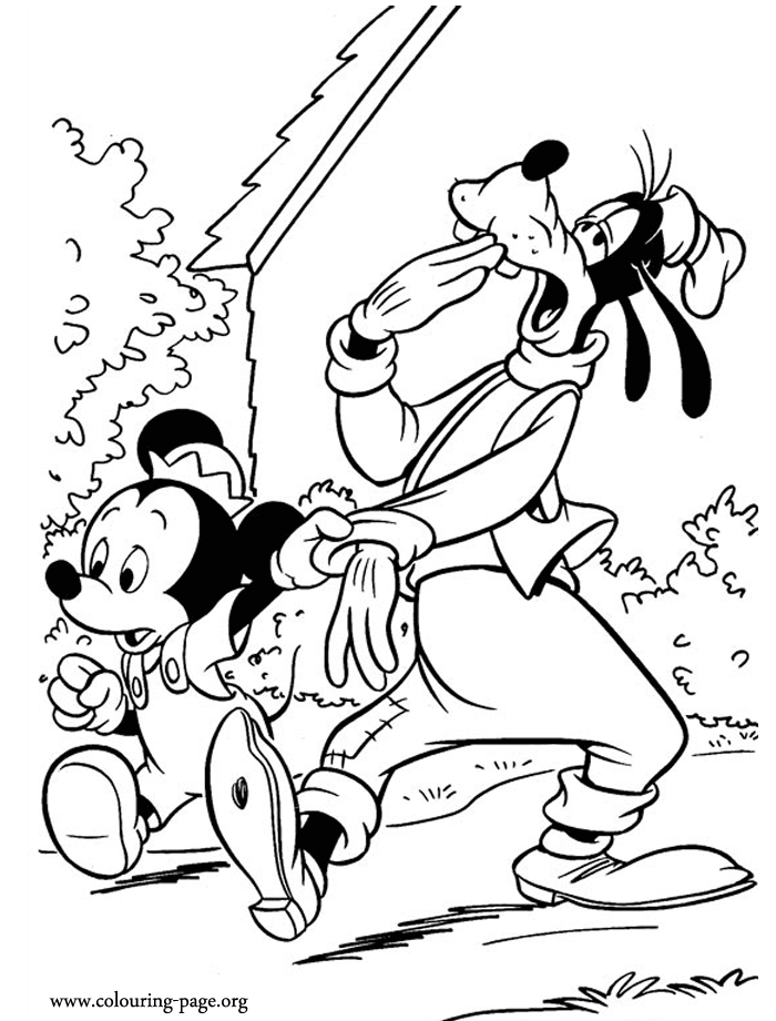 Mickey Mouse - Mickey Mouse and Goofy coloring page