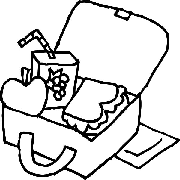 Kindergarten Kid Lunchbox Colouring Pages Coloring Page - Download ...