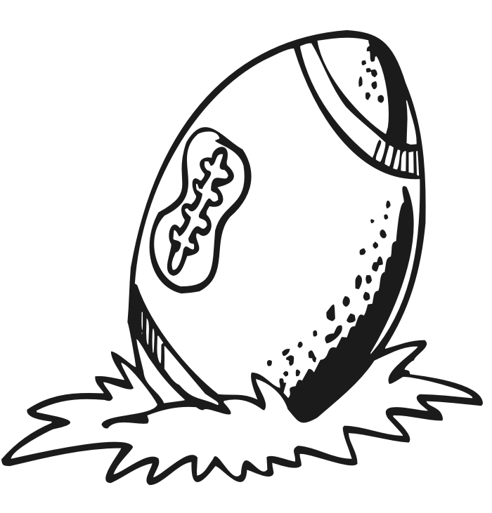 Football Coloring page | Football on grass