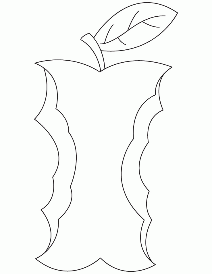 nibbled apple coloring page | Download Free nibbled apple coloring