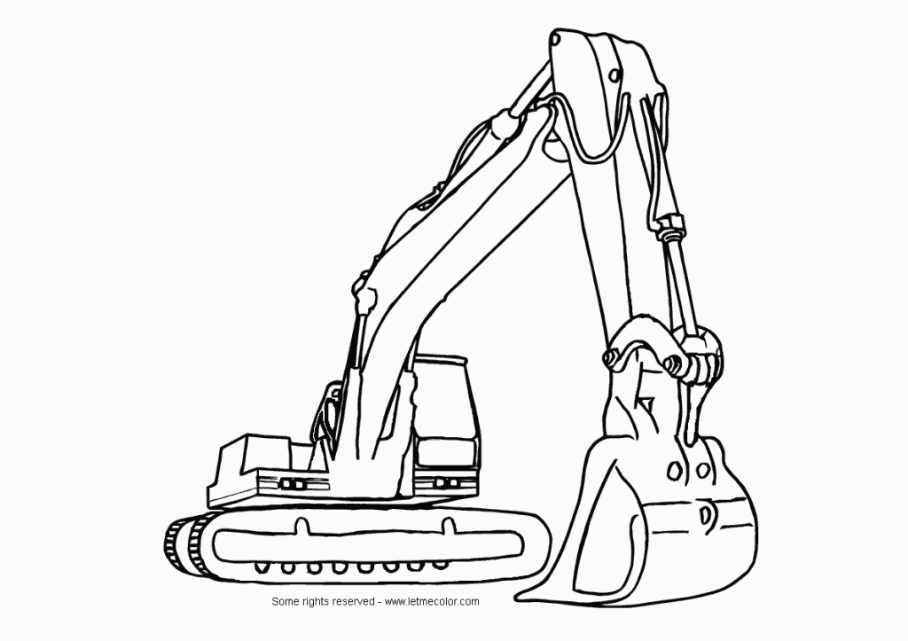 Free Heavy Construction Equipment Hydraulic Excavator Coloring