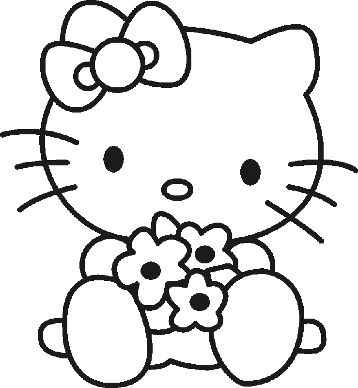 Hello Kitty para Colorear : imagenes de dibujos animados