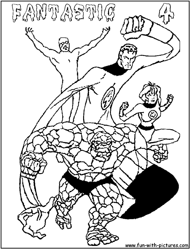 Printable Coloring Pages of Fantastic Four | Coloring Pages