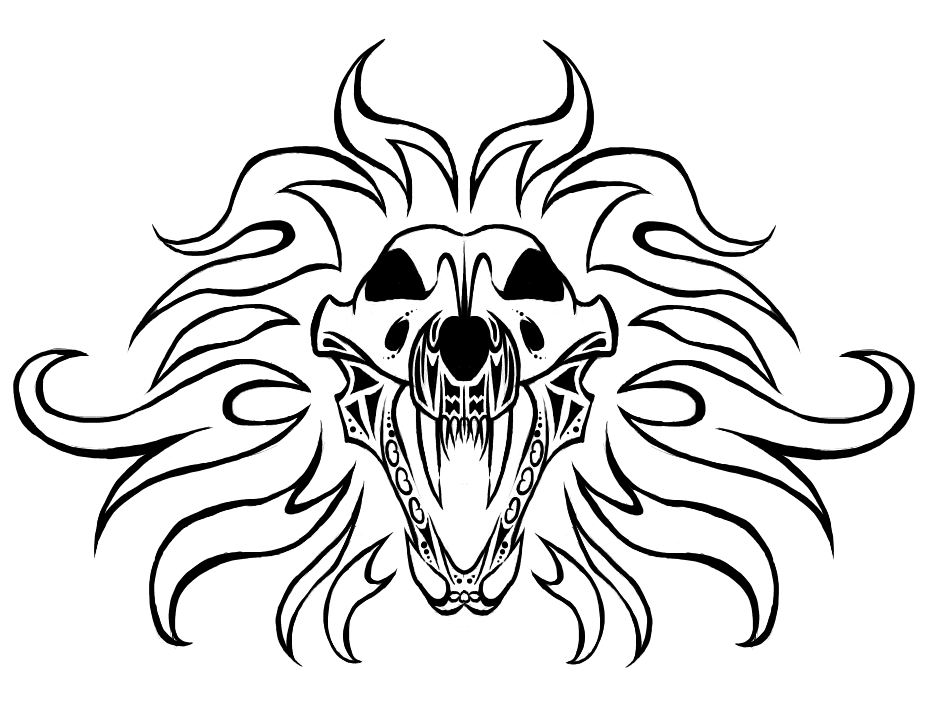 Lion Skull Tattoo By Evil Spark Dragon Design Art Flash