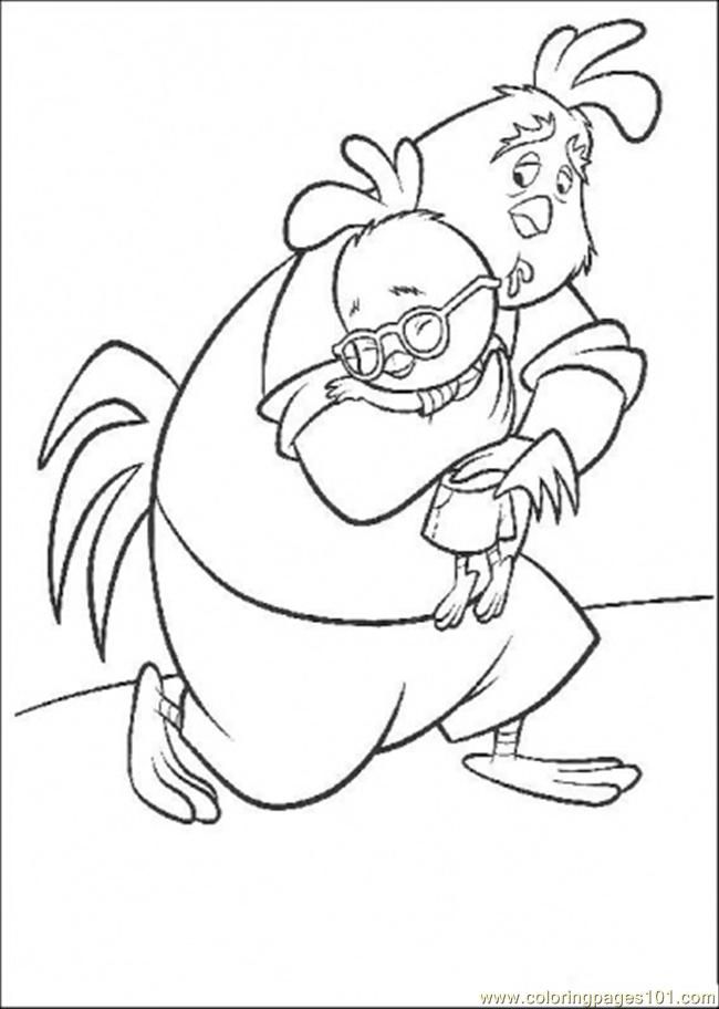 Coloring Pages Father Hugs Chicken Little (Cartoons > Chicken
