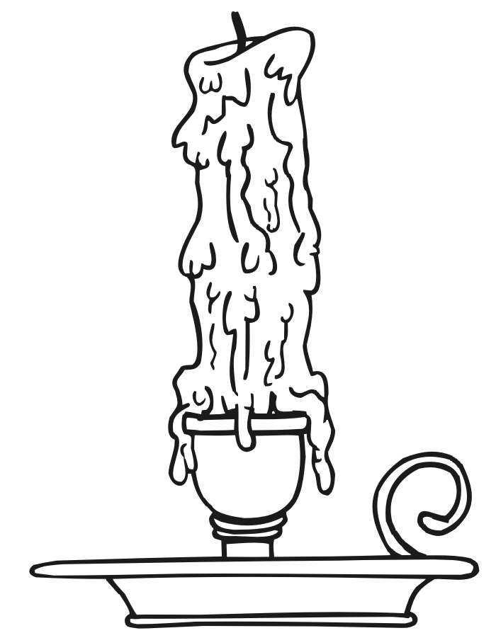 Printable Christmas Coloring Page: melting candle