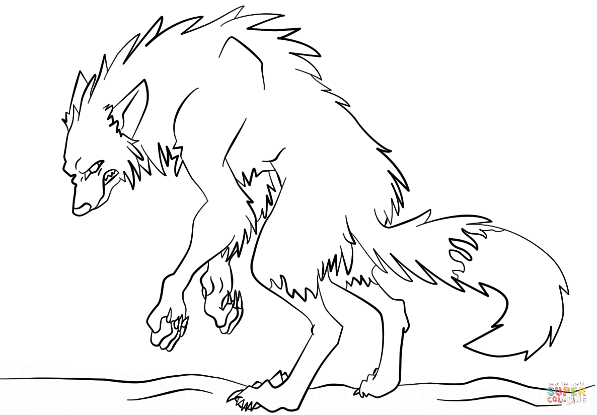 Scary Werewolf coloring page | Free Printable Coloring Pages