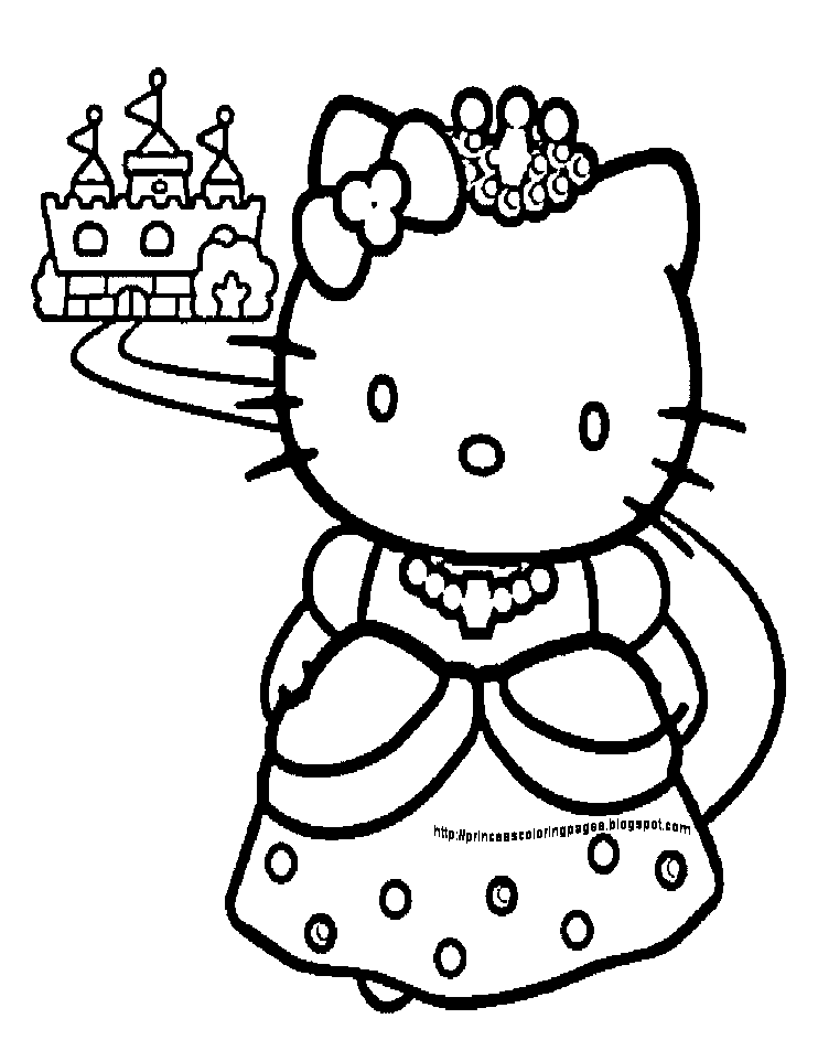Hello Kitty Coloring Pages | HELLO KITTY PRINCESS COLORING PAGE ...