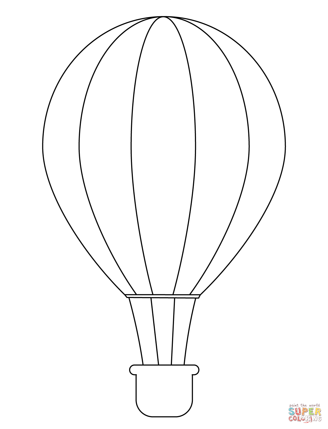 Simple Hot Air Balloon coloring page | Free Printable Coloring Pages