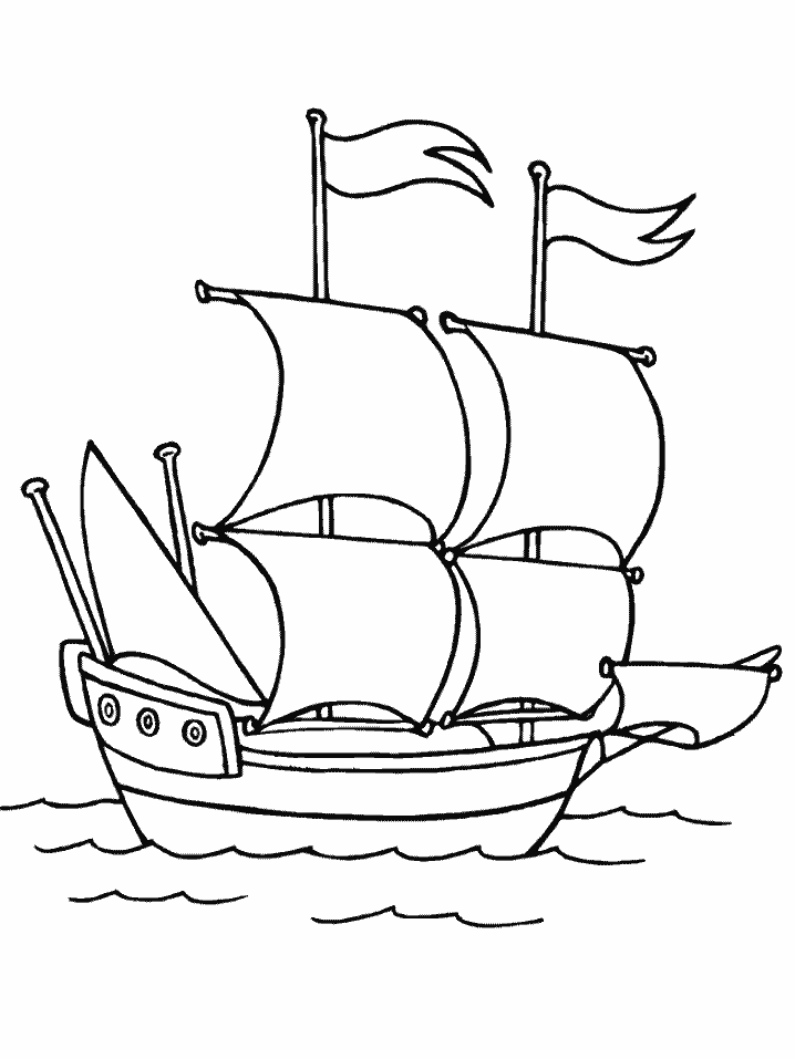 Free Thanksgiving Coloring Pages Mayflower Ship | Easter Coloring ...