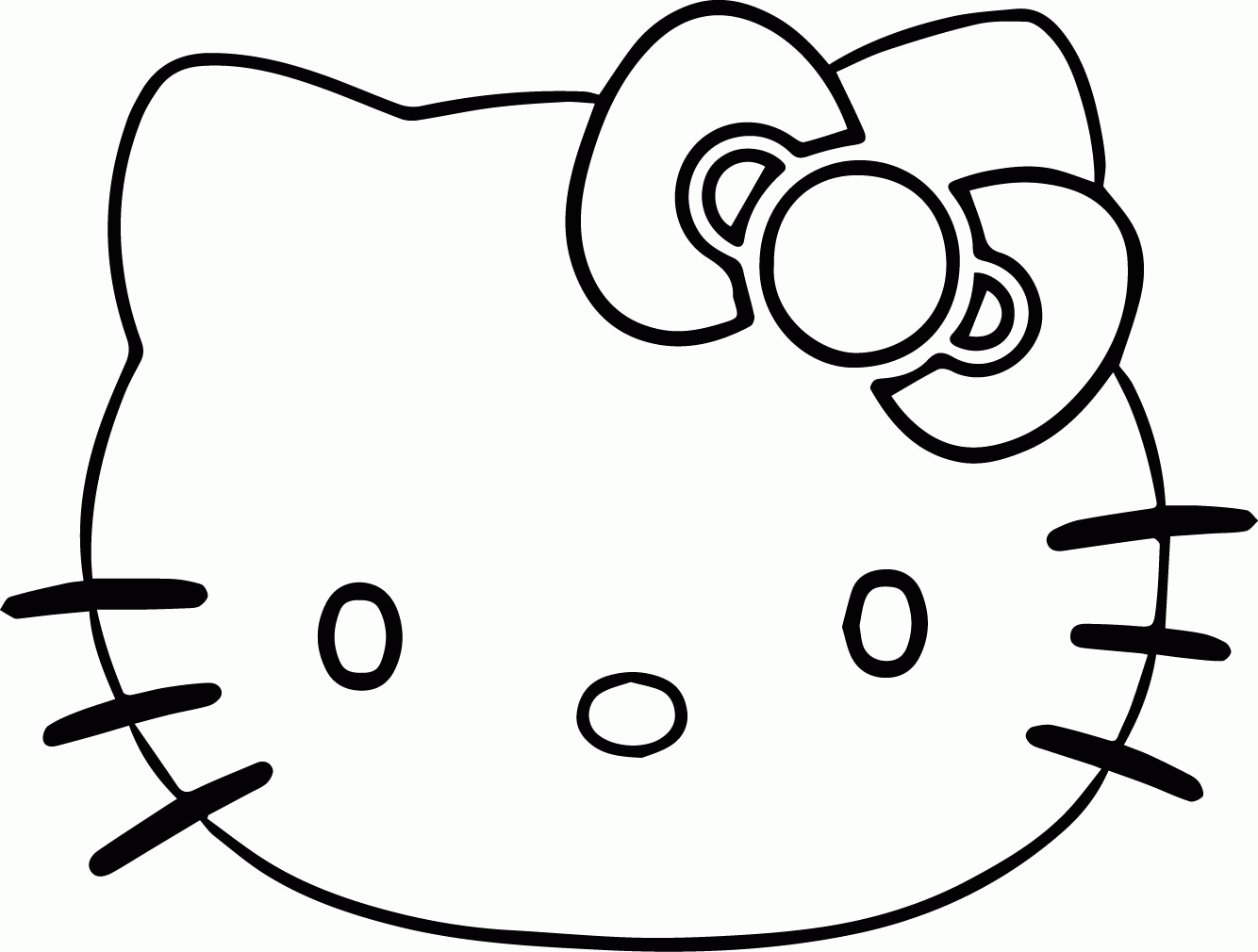 Hello Kitty Face Coloring Page | 