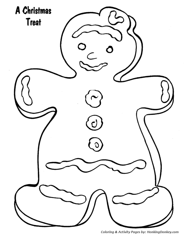 Christmas Cookies Treat Coloring Page Activity Sheet | HonkingDonkey
