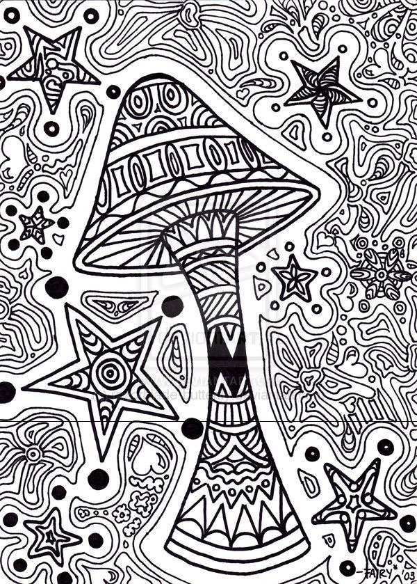 Trippy Coloring Pages | star shroom by razorblade-butterfly on ...