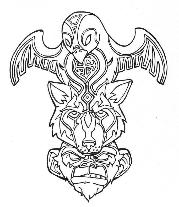 12 Pics of Wolf Totem Pole Coloring Page - Saxman Native Totem ...