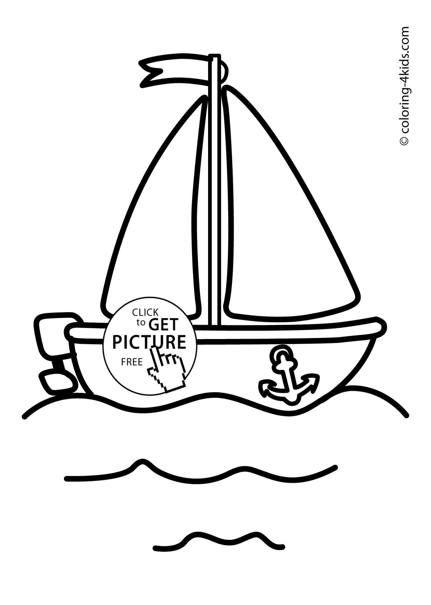 Boat Transportation coloring pages for kids, printable sailing ...