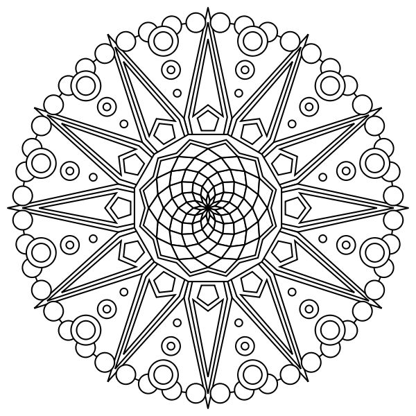 Fractal Mandala Coloring Page