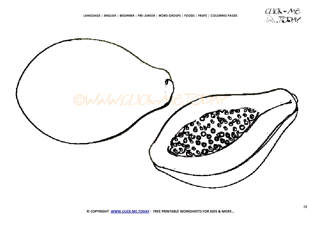 Papaya Coloring Page at GetDrawings | Free download