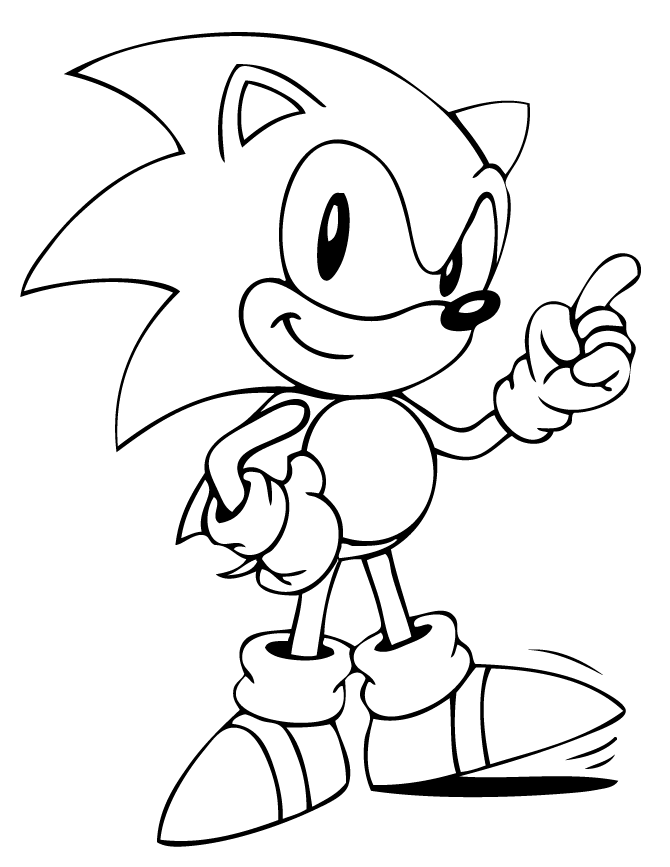 Cute Sonic The Hedgehog Coloring Page | Free Printable Coloring Pages