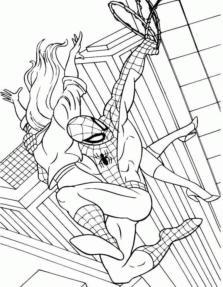 Help Spiderman Friends Coloring For Kids - Spiderman Coloring