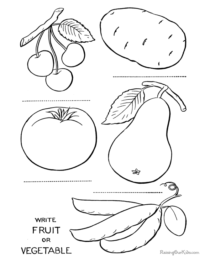 Coloring pictures of vegetables