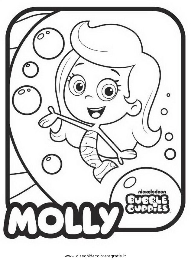 Pages Click Here To Print Gil Molly Bubble Guppies Colouring Pages