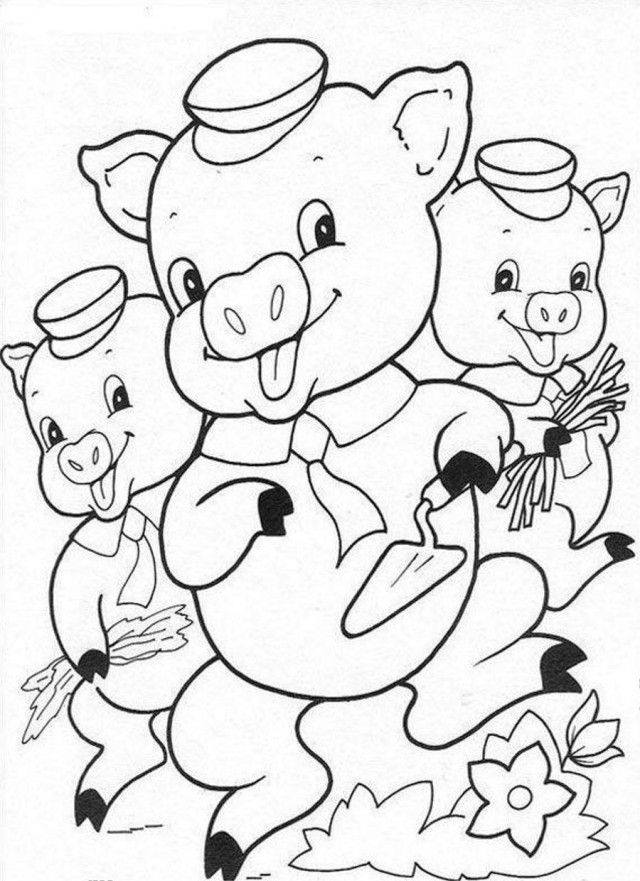 Print Or Download Three Little Pigs Free Printable Coloring Pages