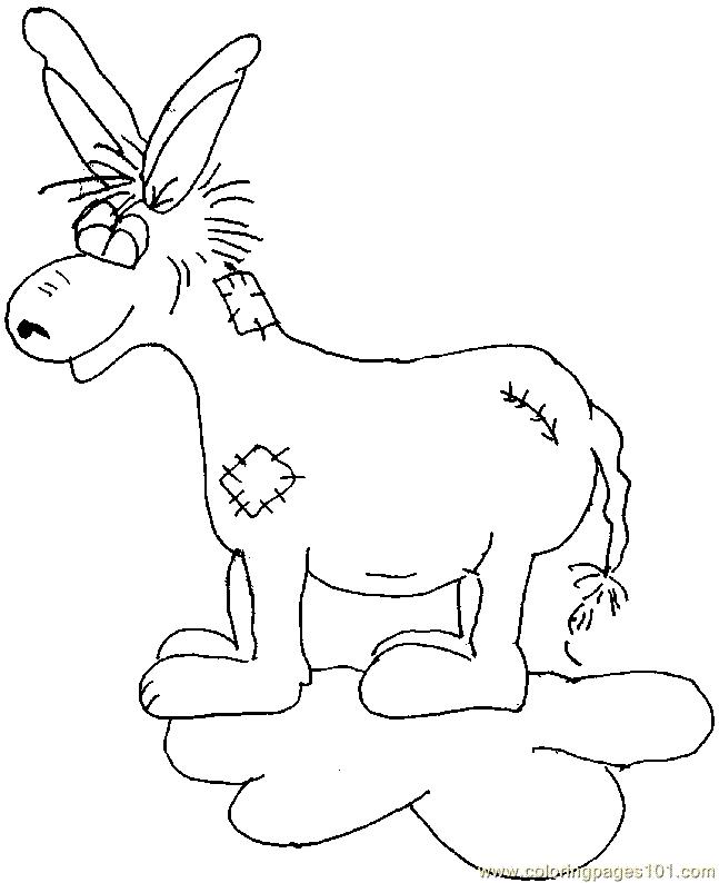 Coloring Pages Donkey Coloring Page 005 (Cartoons > Others) - free