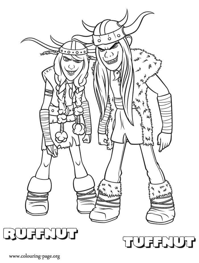 How to Train Your Dragon - Ruffnut and Tuffnut coloring page
