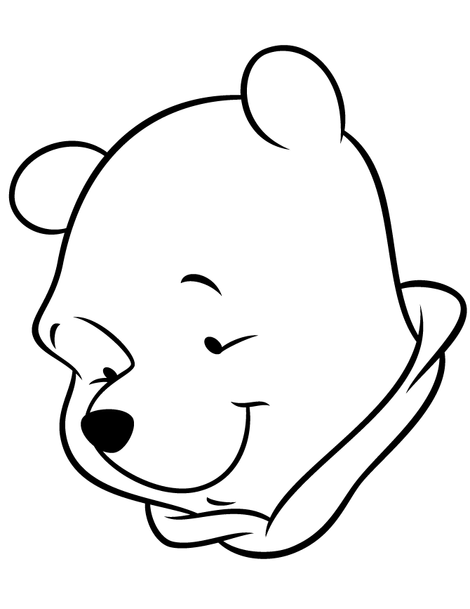 Simple Winnie The Pooh Bear Coloring Page | HM Coloring Pages