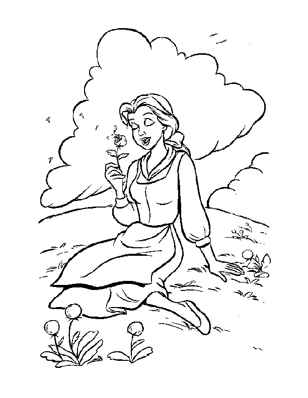 coloring pages - Cartoon » Beauty and the Beast (767) - Belle