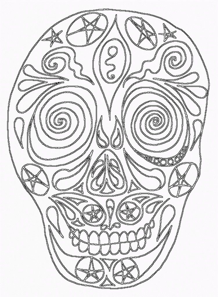 Day Of The Dead Skull Coloring Pages - HD Printable Coloring Pages