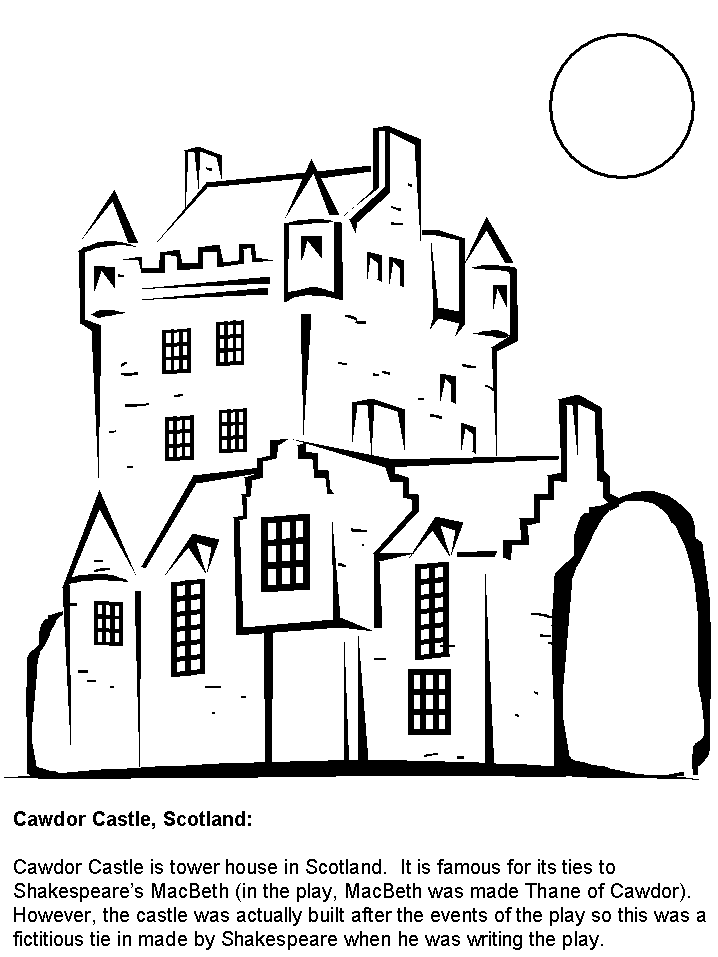 Scottish castle Colouring Pages