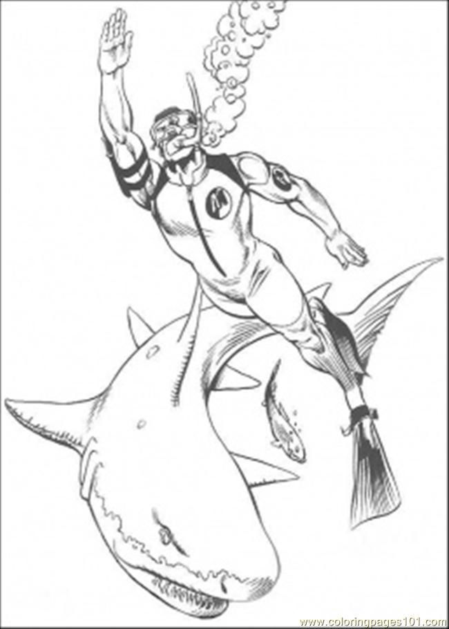 Coloring Pages The Shark (Fish > Shark) - free printable coloring