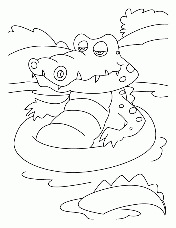 Crocodiles favorite bath-tub coloring pages | Download Free