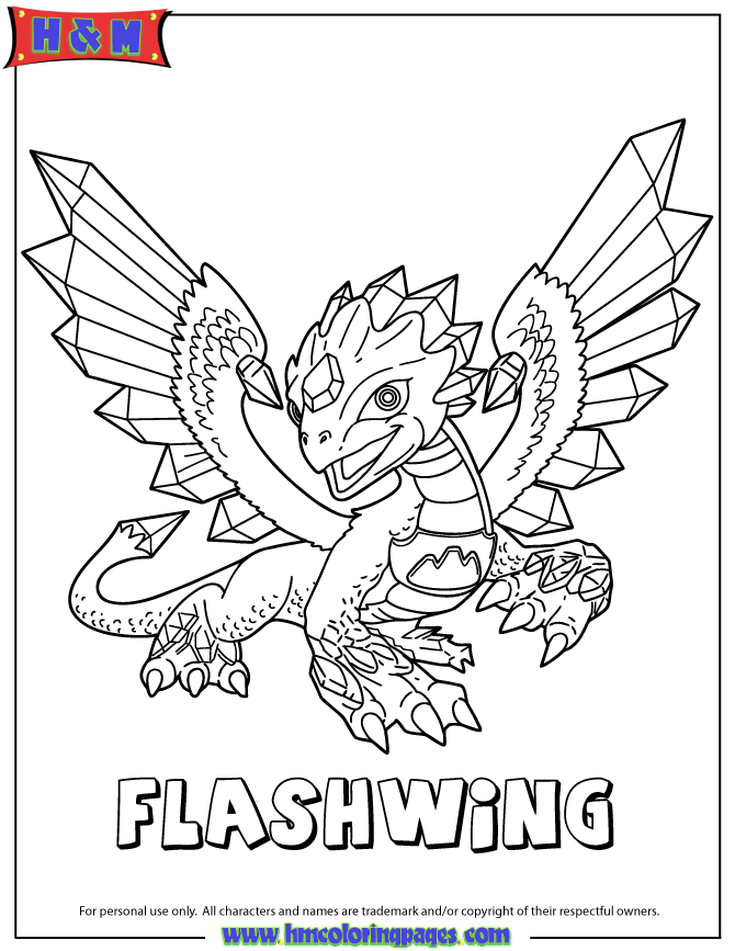 Skylanders Giants Flashwing Coloring Page | Free Printable
