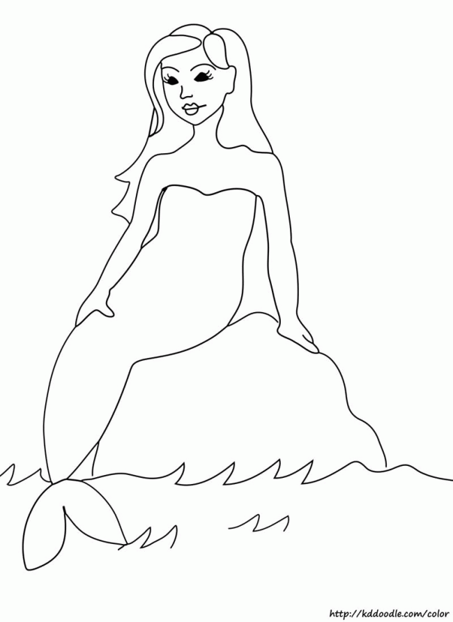 Mermaid Coloring Page & Clipart