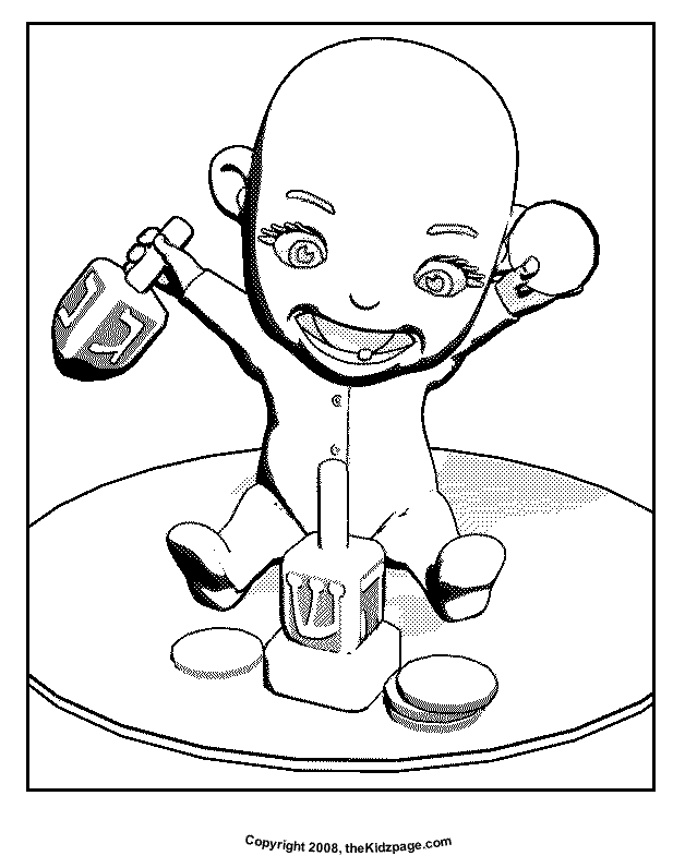 Hanukkah Baby - Free Coloring Pages for Kids - Printable Colouring