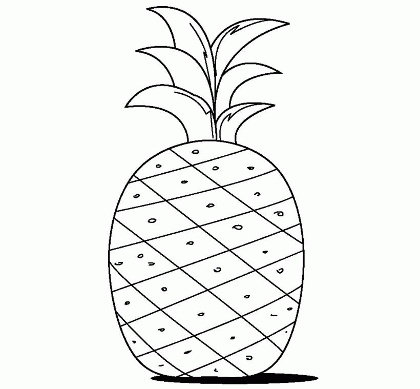 Cute Pineapple Coloring Page Source High Resolution | ViolasGallery.