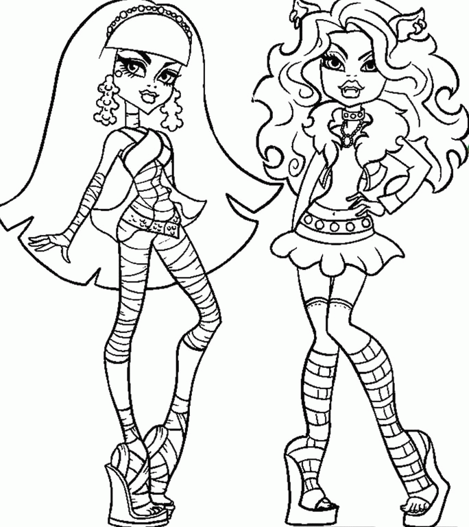 Two Monster High Always Appeared Nice Coloring For Kids |Monster