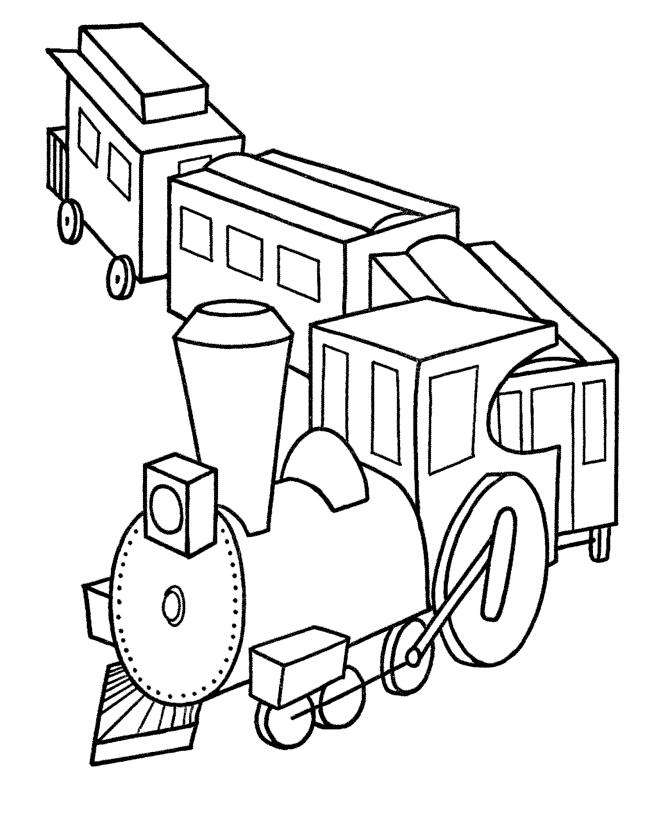 Train Passing A Bridge Coloring Page | Kids Coloring Page
