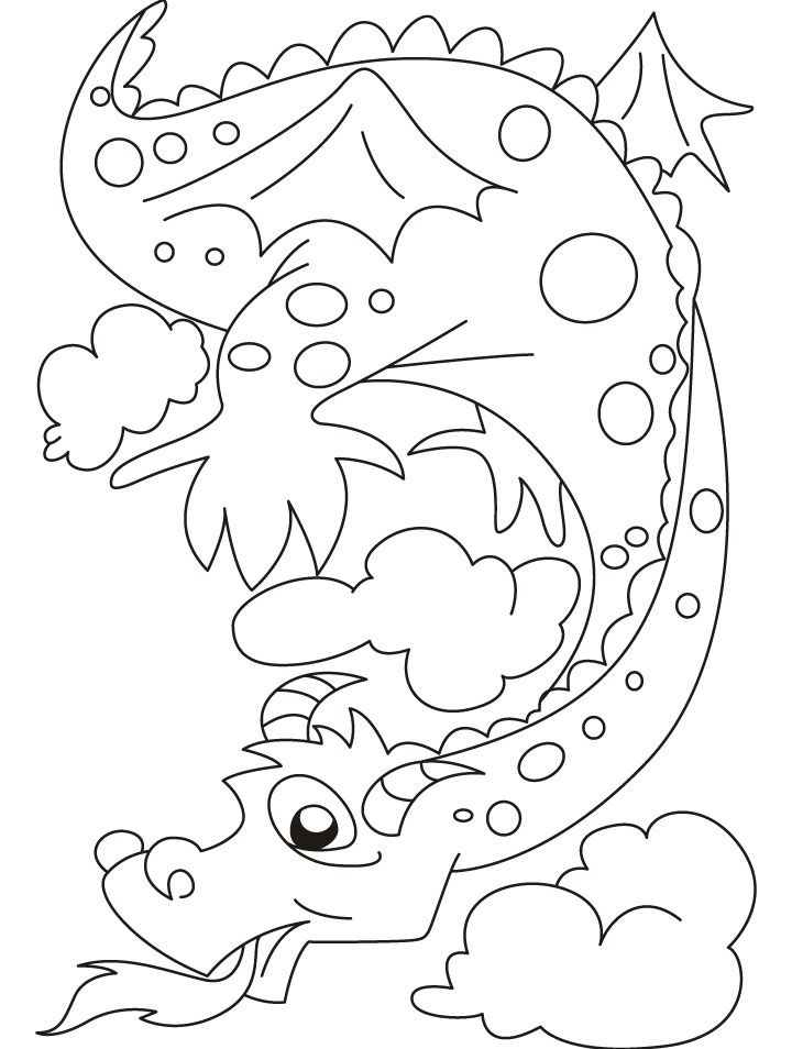 The fire emitting dragon bewares of it coloring pages | Download