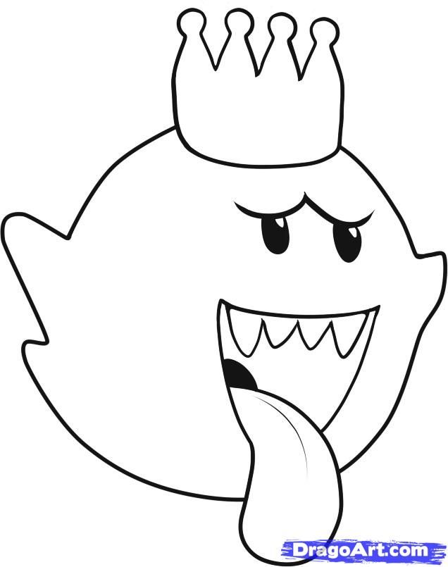 king boo from mario Colouring Pages