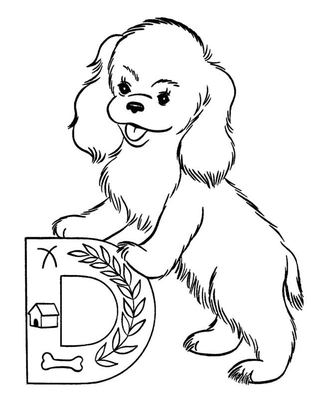 abc alphabet coloring sheets dog animal page
