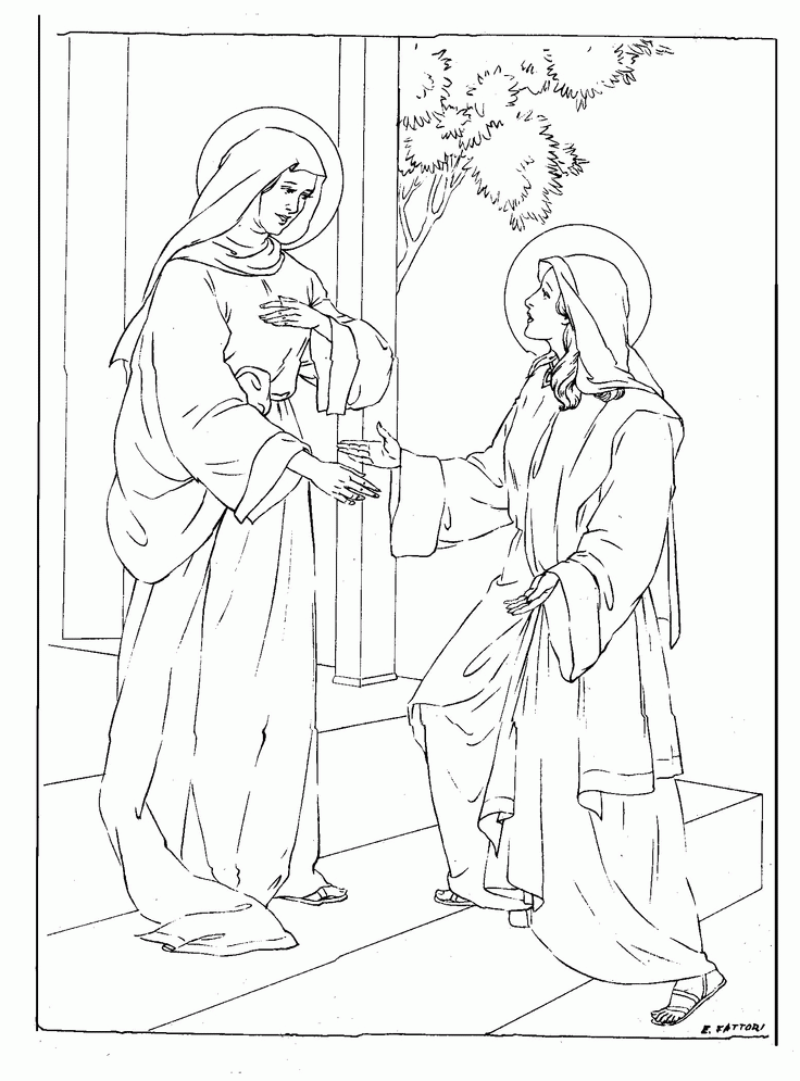 Mary and Elizabeth Bible coloring page | Mary, Queen of Heaven Lapbo…