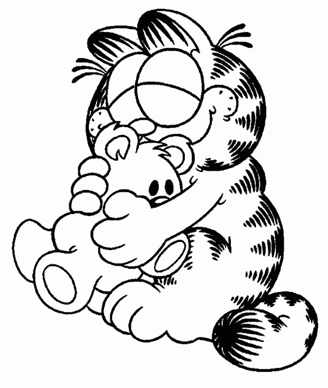 Printable Garfield Cartoon coloring Pages for Kids