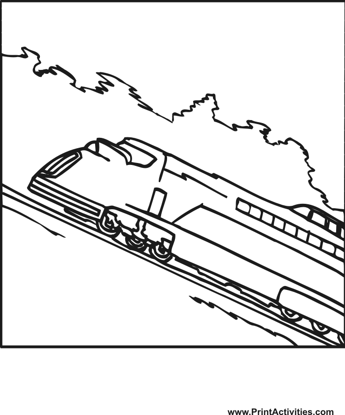 Train Coloring Page | High Speed Train